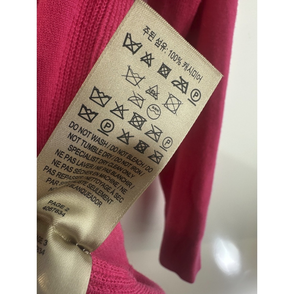 Burberry London Cashmere Sweater Pink Nova Check Elbow Patch XS Luxury Designer - Picture 9 of 16